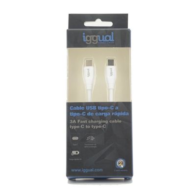 Iggual Cable Usb Cusb C 100 Cm Blanco Q30 3a